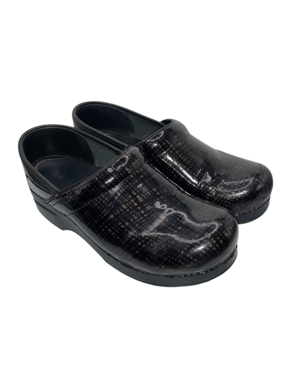 Dansko Patent Leather Professional Clogs Black Brown Gold Women’s 8.5-9 US